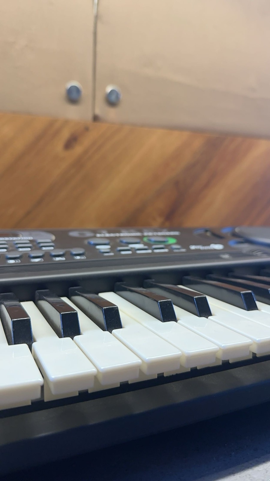 At the piano
